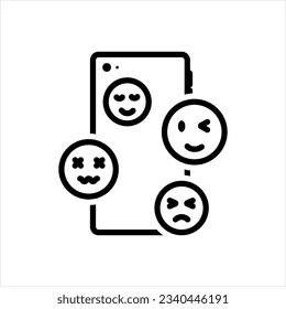Vector black icon for emoji