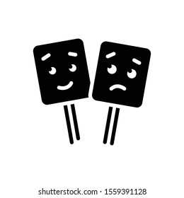 Vector black icon for emotions