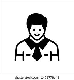 Icono negro de Vector para empleado