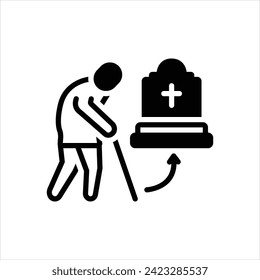 Icono negro vector para el final de la vida útil