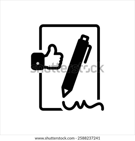 Vector black icon for endorsement