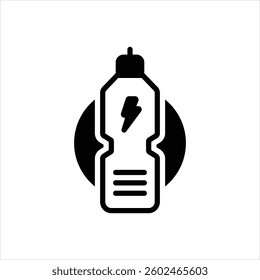Vector black icon for energy drink
