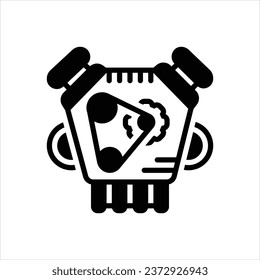 Icono negro del vector para motores