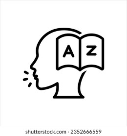 Icono negro vector para el inglés