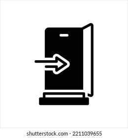 Vector black icon for enters