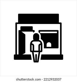Vector black icon for entry