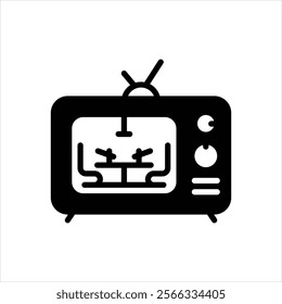 Vector black icon for episodes