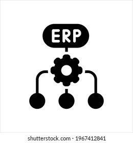 Vector black icon for erp