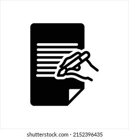 Vector black icon for essays