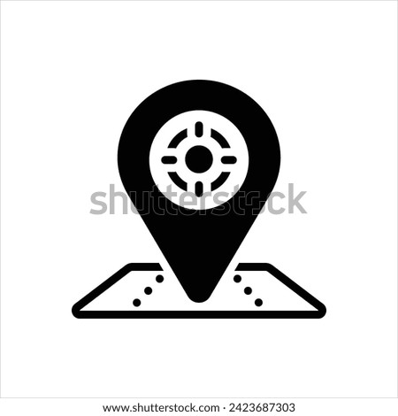 Vector black icon for exact location