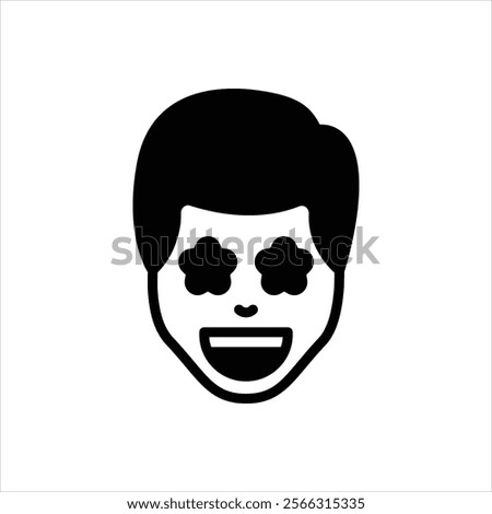 Vector black icon for excited