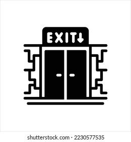 Vector black icon for exit