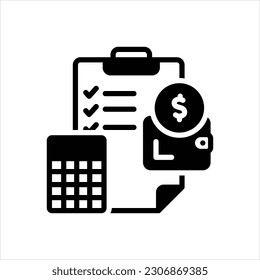 Icono negro vector para gastos