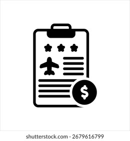 Vector black icon for expense report