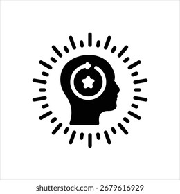 Vector black icon for experiential learning