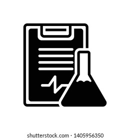 Vector black icon for experiment results