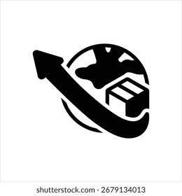 Vector negro icono para la promoción de la exportación