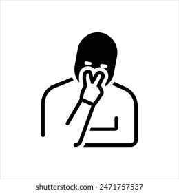 Vector black icon for eye contact