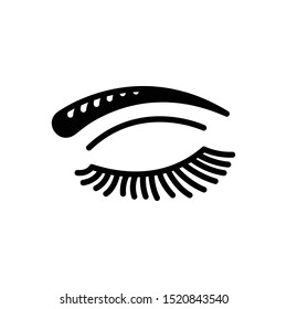 Vector black icon for eye lashes brow