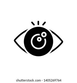 Vector black icon for  eye looking