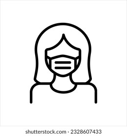 Icono negro vector para máscara facial