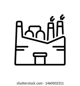 Vector black icon for factory
