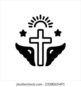 Vector black icon for faith