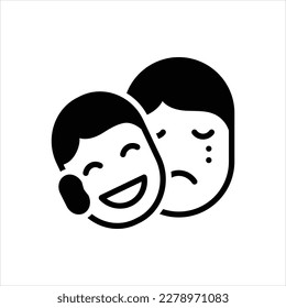 Icono negro del vector para falso