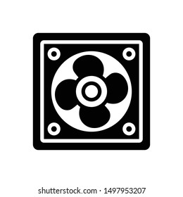 Vector black icon for fan