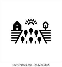 Vector black icon for farm