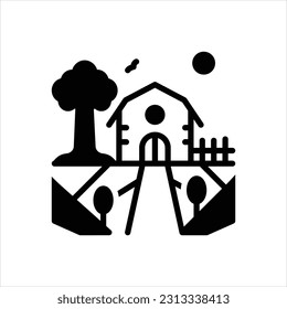 Icono negro vector para granjas