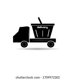 
Vector black icon. Fast food delivery.