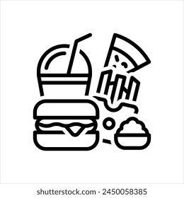 Vector black icon for fast food
