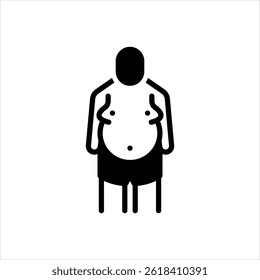 Vector black icon for fat belly 