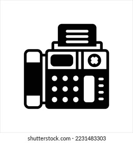 Vector black icon for fax
