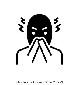 Icono negro vector para temores