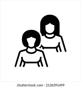 Vector black icon for females
