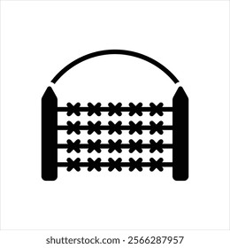 Vector black icon for fence