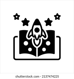 Vector black icon for fiction