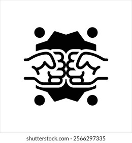 Vector black icon for fight