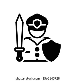 Vector black icon for fighter