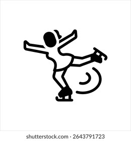 Vector black icon for figure skating