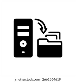 Ícone de preto vetorial para backup de arquivos