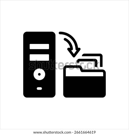 Vector black icon for file backup