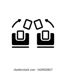 Vector black icon for files exchange
