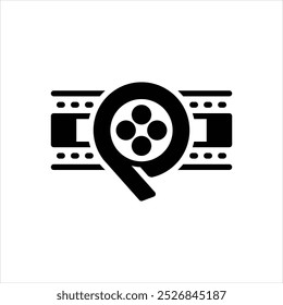 Icono negro del Vector para la película