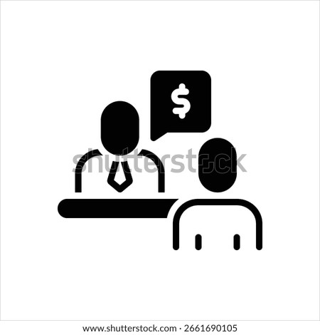 Vector black icon for financial advisory