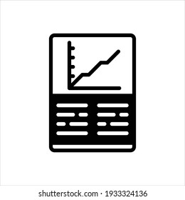 Vector black icon for financial report
