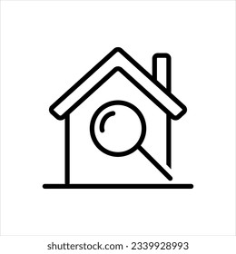 Vektorschwarzes Symbol für Heimsuche