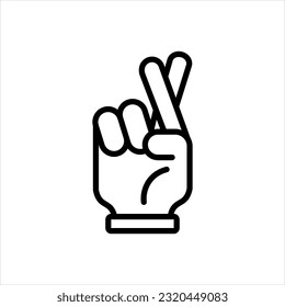 Icono negro del vector cruzado para el dedo